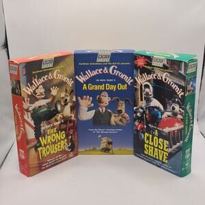 Wallace & Gromit Gift Set (VHS, 1996, 3-Tape Set) BBC VIDEO